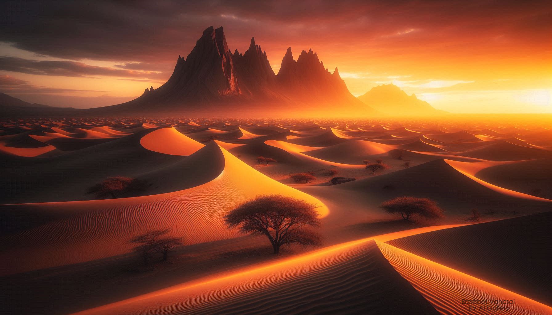 Viana Desert at sunset 
